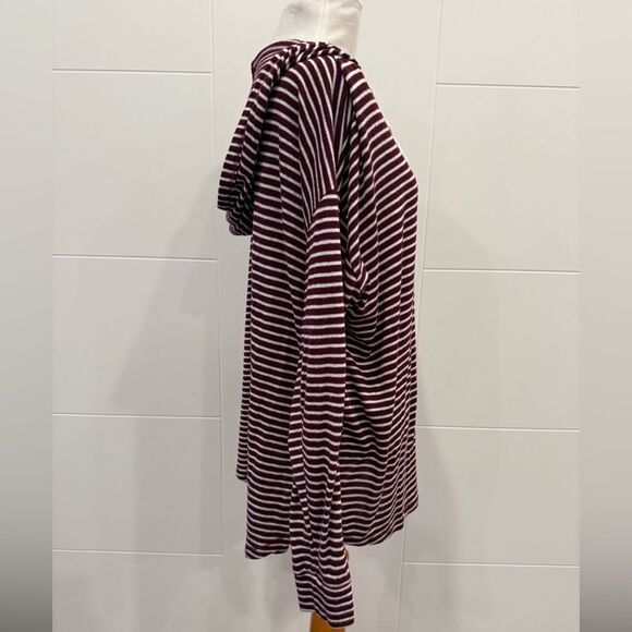 Burgundy and White Striped Knit Top - Picture 4 of 7